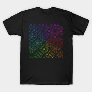 Rainbow Ombre Gradient Heart Mandala Pattern T-Shirt